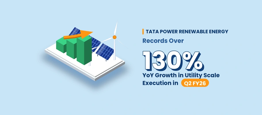 Tata Power Renewable Energy Records Over 130% YoY Growth in Utility Scale Execution in Q2 FY2