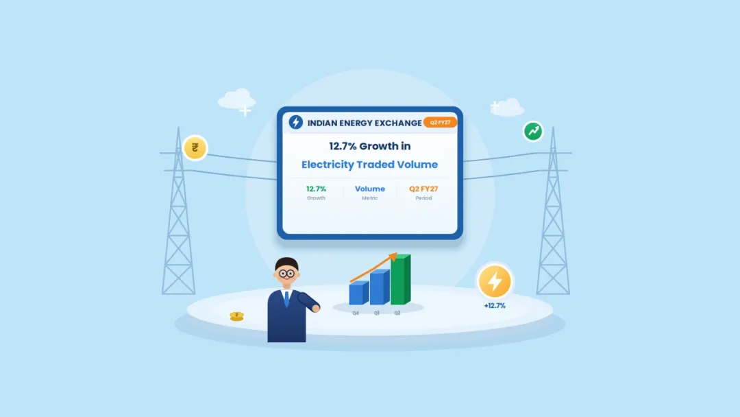 Indian Energy Exchange Reports 12.7% Growth in Q2 FY27 Electricity Traded Volume